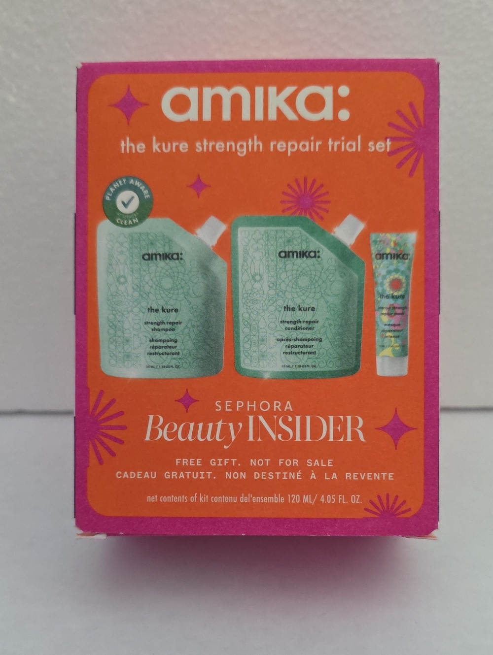 amika Trial Set in Orange and Teal Packaging